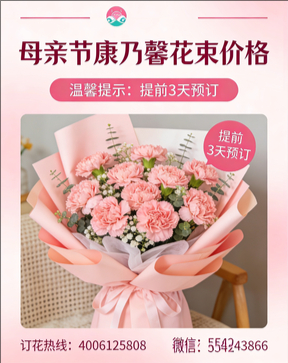 新疆伊宁市花店母亲节康乃馨花束